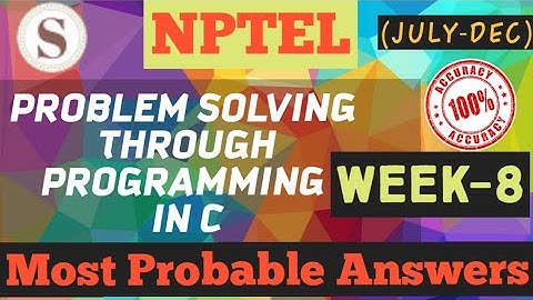 Problem solving through Programming In C||WEEK- 8 Quiz Assignment  Answers 2020 ||#NPTEL||#SKumarEdu