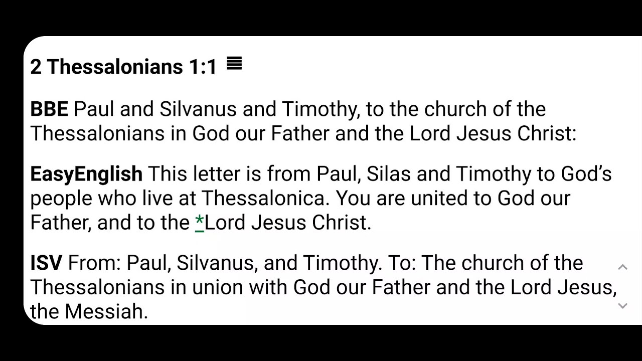 2 Thessalonians Chapter 1 Audio Bible In Various Versions Verse By