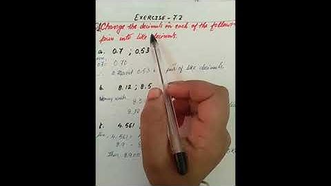 Class V || Mathematics|| Decimals||Ex-7.2 Q.1, Q2