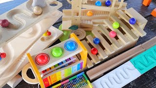 Marble Run Race ASMR☆6 Slope Course & Hape Wooden Big Rolling Ball