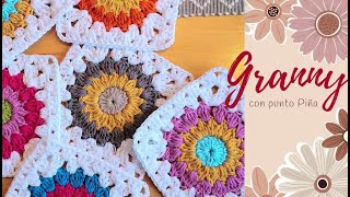 Cómo hacer un GRANNY con punto PIÑA a Crochet -La Magia del Crochet-