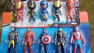 unboxing mainan Spiderman, Ironman, Captain America