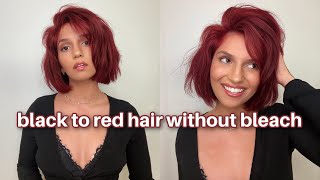 HOW TO: Dye BLACK Hair RED For Hot Girl Fall *WITHOUT BLEACH* ❤ @BradMondo