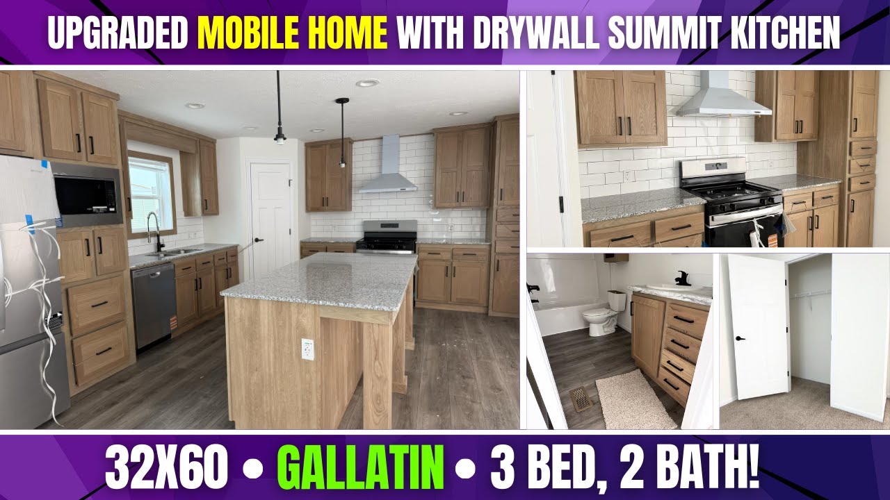 Модернизированный мобильный дом «Галлатин» размером 32х60 футов с кухней Summit Kitchen от Champi...