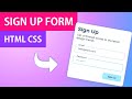 Sign Up Form HTML CSS | Create a Sign Up Form with Animated Input Fields