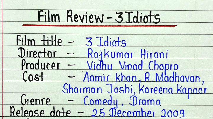 Film review writing 3 Idiots || Movie review writing 3 idiots || How to write film review in english - DayDayNews