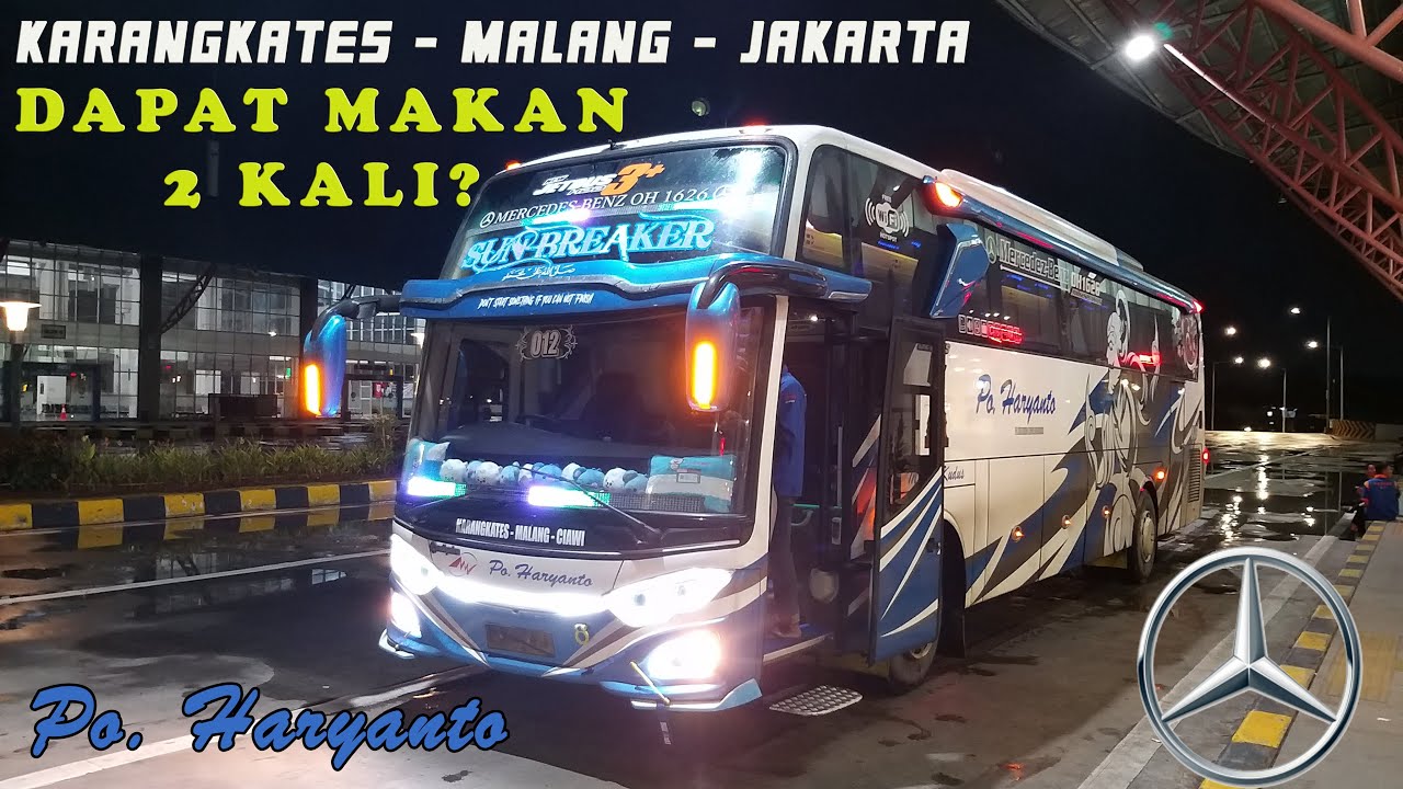 NYAMAN! KARANGKATES - MALANG - JAKARTA DAPAT MAKAN 2 KALI? Trip Report PO. Haryanto 012 Sun Breaker