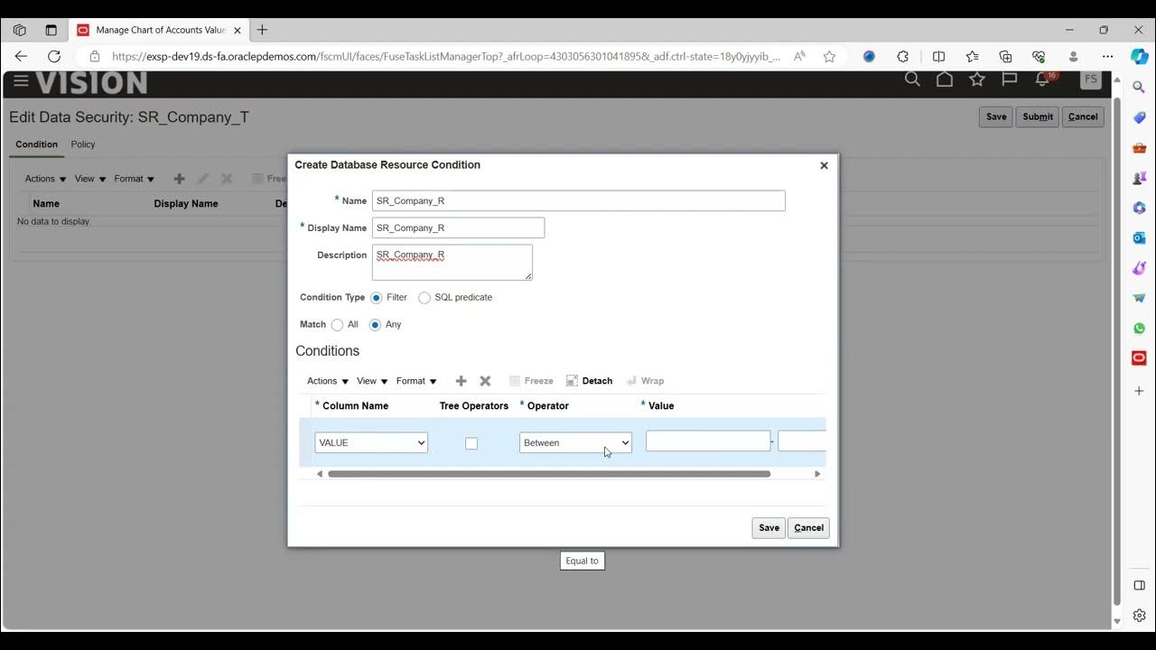 Oracle fusion general ledger how to create enable segment security