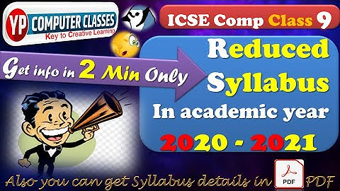 Reduced Syllabus icse class 9 computer | icse class 9 computer syllabus pdf | YP Computer Classes
