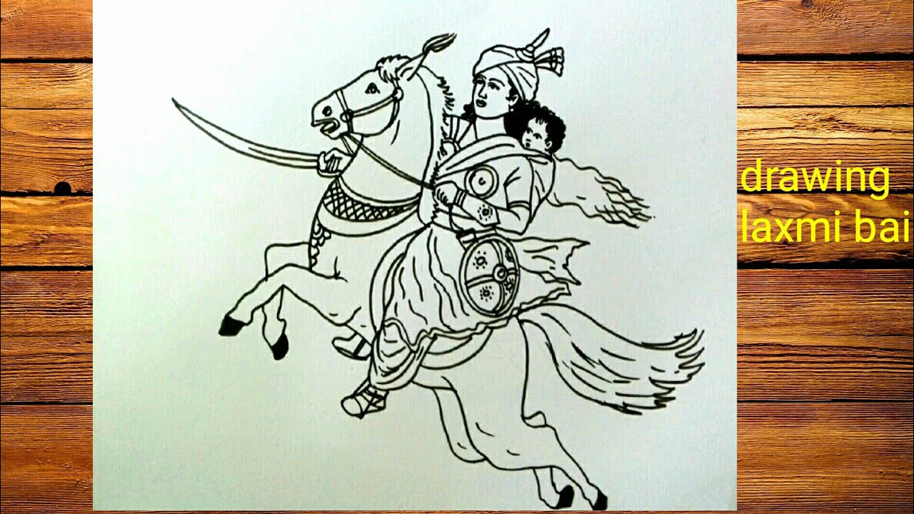 Laxmi bai drawing||freedom fighters jhansi rani drawing ...