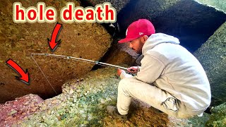 Do You Still Doubt That You Have Fish in This Hole ?- fishing in a hole like this is really exciting