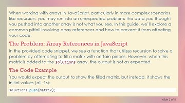 How to Prevent JavaScript Array References from Causing Data Loss