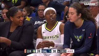 Last two minutes in first half of Chicago Sky vs Dallas Wings