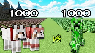 1000 Dogs Vs 1000 Creepers | Minecraft
