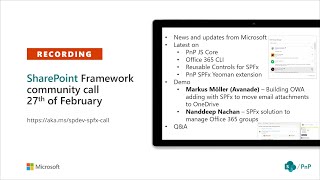 SharePoint PnP - SPFx & JavaScript SIG community call – 27th of February 2020