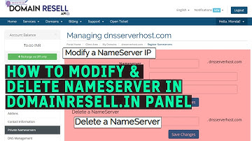 How to Modify existing child nameserver/hostname in domain resell in panel?