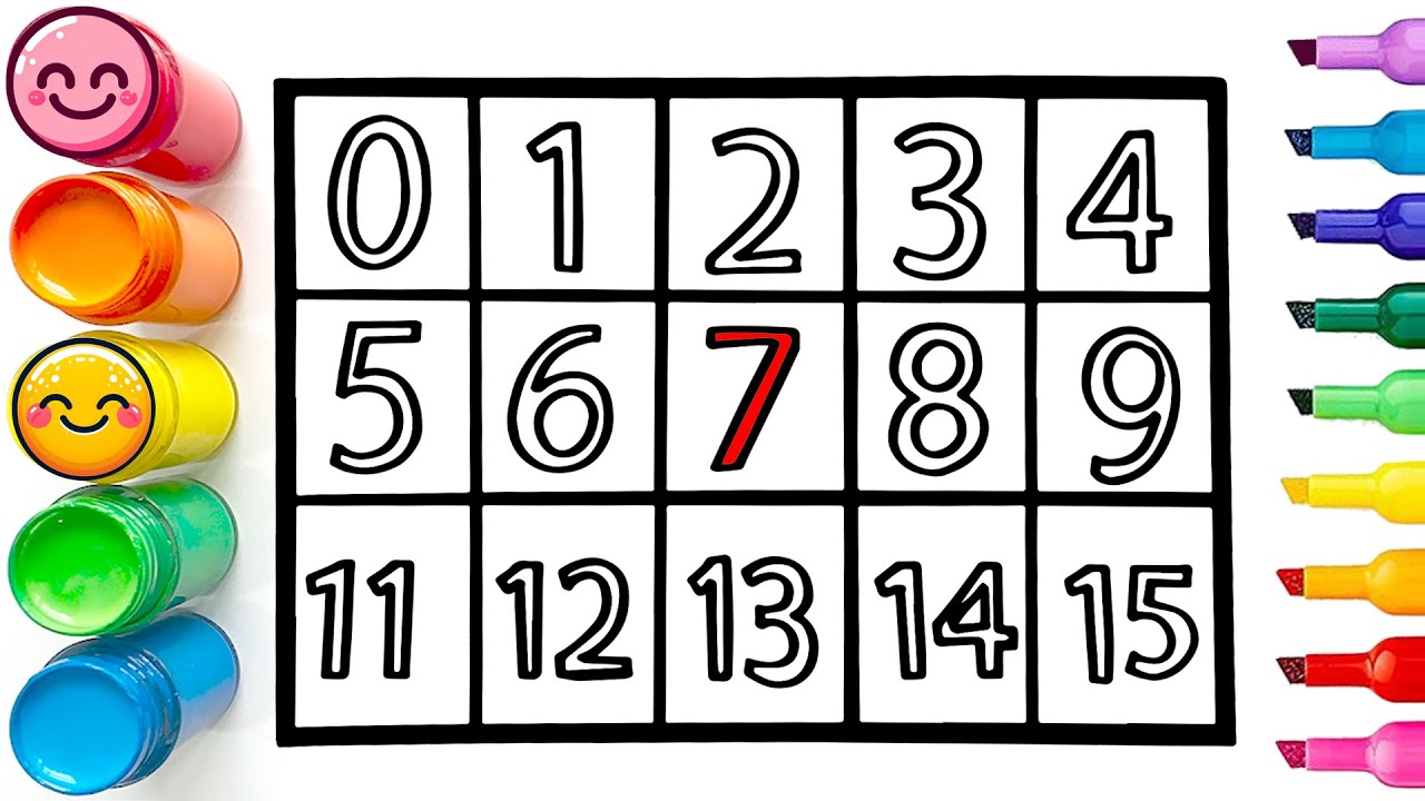 Drawing Numbers Tutorial How to Draw Colorful Numbers | Step by Step Drawing Tutorial - YouTube