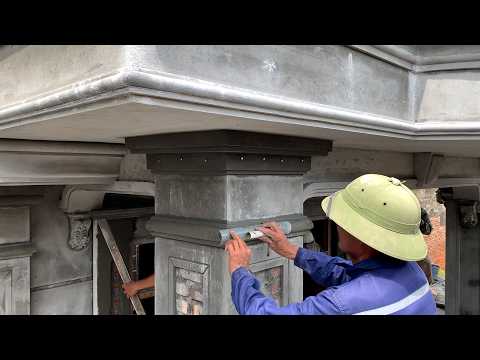 Construction And Decoration Of Beautiful And Sharp-Looking Porch Columns For The House Facade.