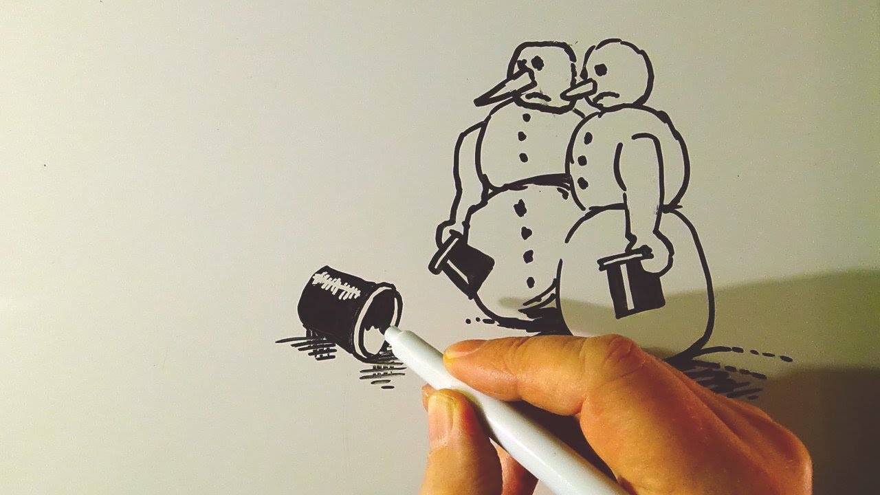 ⁣Drawing Caricature, The Snowmen Cartoon