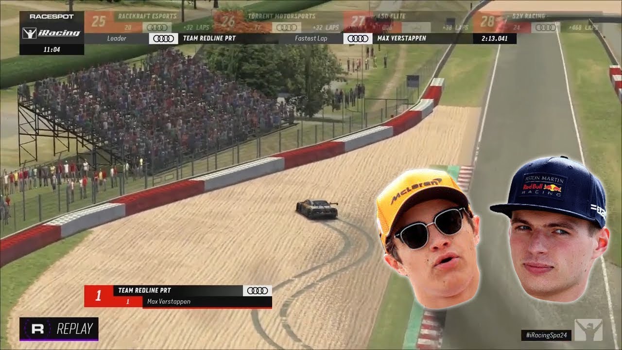 Драма Ферстаппена и Норриса в конце гонки в Спа 24 часа