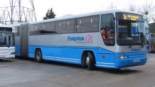 Reverse parking a bendy coach - Ensignbus Volvo B10MA-55 TSU 642 back at base