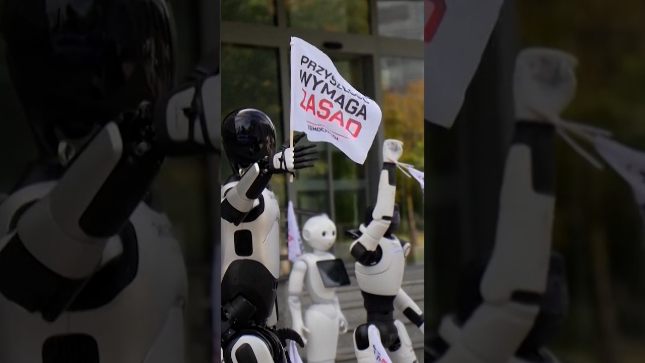 Robots protest in Poland, calling for AI regulation Robots protest in Poland, calling for AI regulation