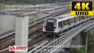 T339 now pure PM. No more LN! SMRT EWL Alstom MOVIA R151 (953/954) rode from Tuas Link to Gul Circle T339 now pure PM. No more LN! SMRT EWL Alstom MOVIA R151 (953/954) rode from Tuas Link to Gul Circle