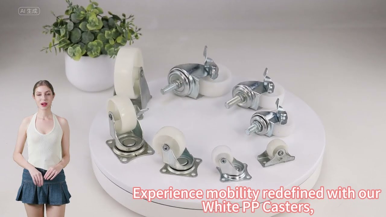 Upgrade with White PP Casters! Perfect for office chairs, furniture, carts.  