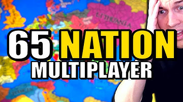 I made a MASSIVE multiplayer battle with 65 Player Controlled Countries! (EU4)