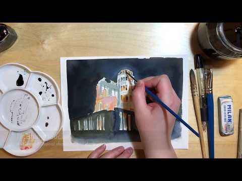 Atomic Bomb Dome painting process
