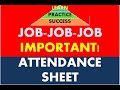 Attendance Sheet | Attendance List | Job Attendance Sheet | Office Attendance Sheet | Excel Class