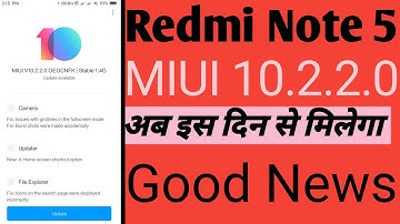 Redmi Note 5 New MIUI 10.2.2.0 Stable Coming Soon