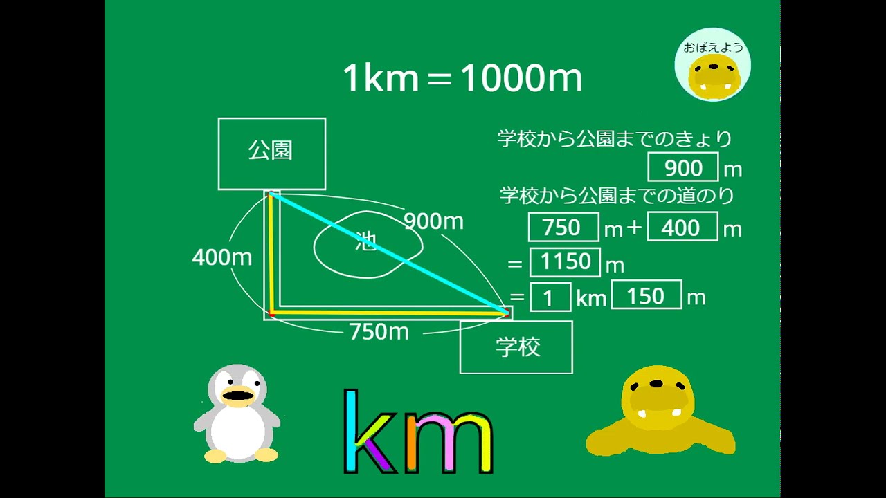 小3算数 ｐ 17 長い長さ きょり 道のり Km Youtube