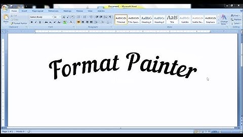 MS Office 2007 Format painter Option Bengali Version