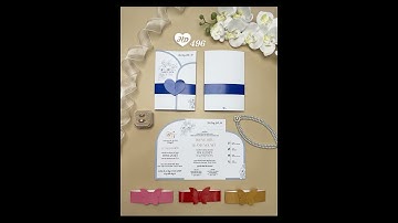 Thiệp cưới Bắc Ninh - ✨ THIỆP GẬP 3 XANH ĐẬM – SANG TRỌNG CHO NHÀ TRAI ✨