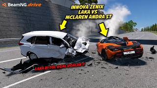 HIGHWAY CRASH!! McLaren Artura ST VS Innova Zenix   BeamNG