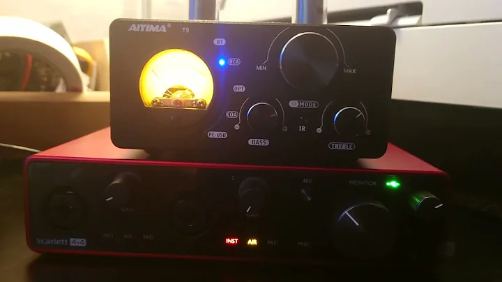 Focusrite Scarlett 4i4 connecting passive speakers with power amp Aiyima T9