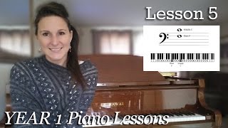 Lesson 5: Bass Clef F and Middle C | Free Beginner Piano Lessons  Year 1  Lesson 15