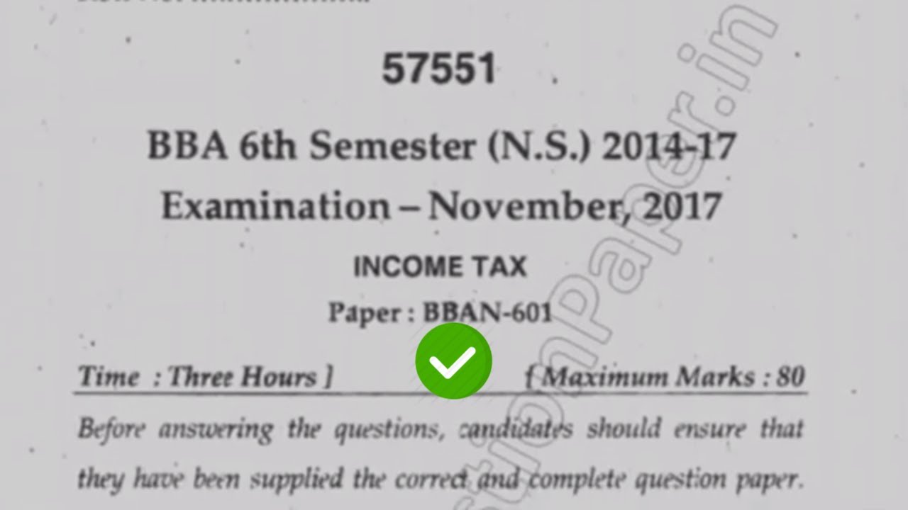 2017 Mdu BBA 6th Sem Income Tax Question Paper YouTube 2017 Mdu BBA 6th Sem Income Tax Question Paper YouTube