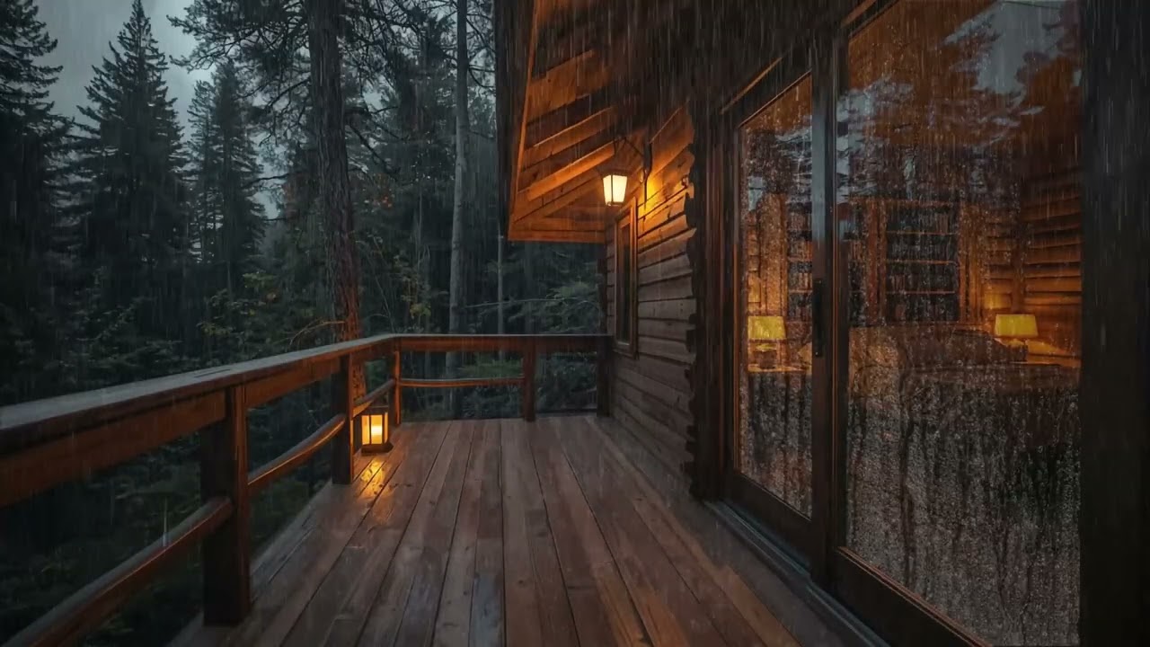 Relaxing Rain Sounds for Sleep at Cozy Forest Cabin