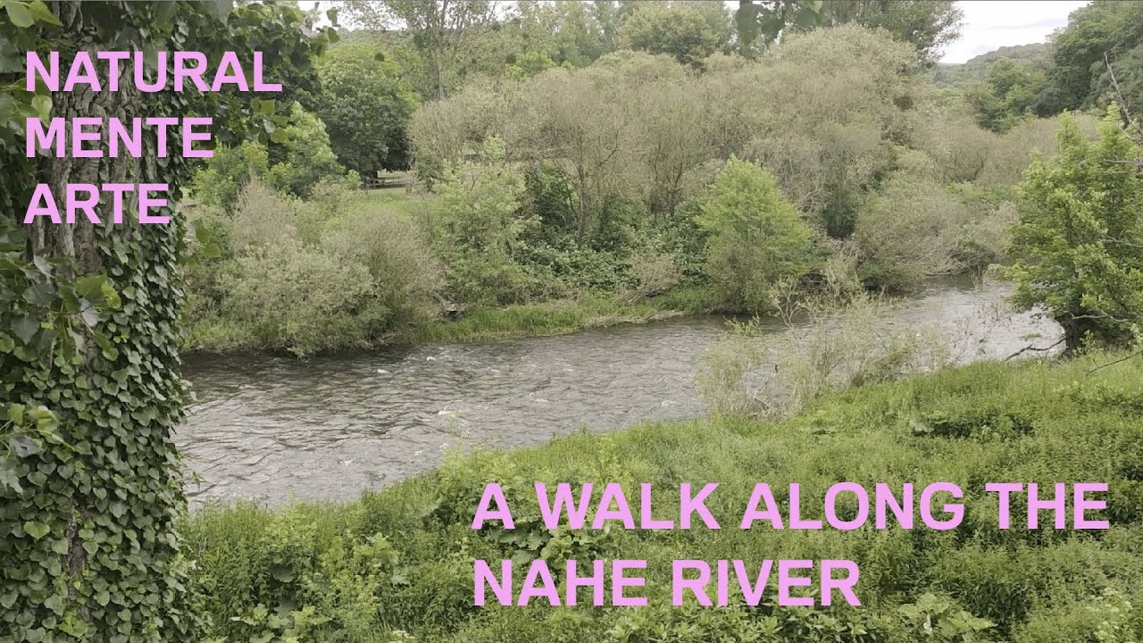 walking along the banks of the nahe river. relaxing sounds of nature. Reihnland-pfalz Bad Sobernheim