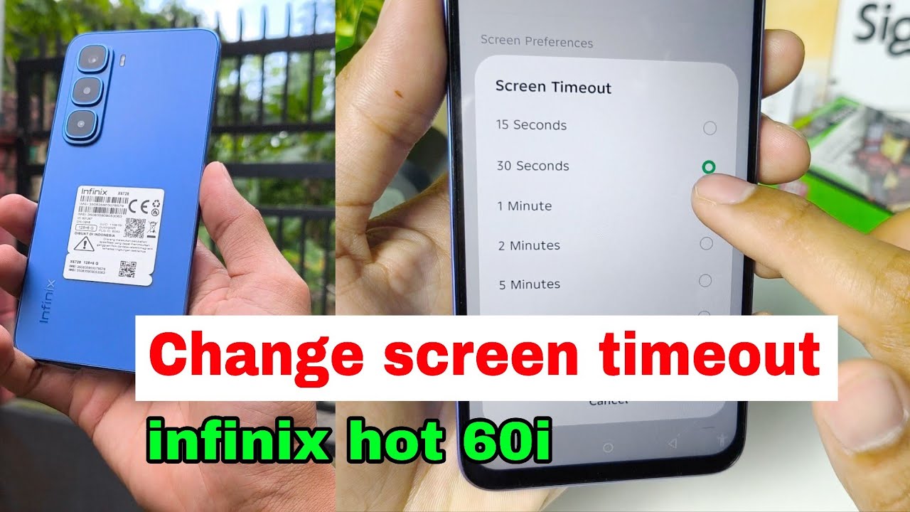 How to change the screen timeout on the Infinix Hot 60i cellphone 