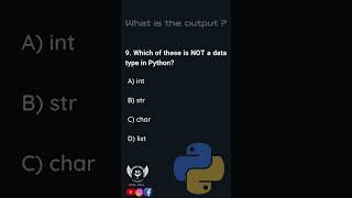 Learn Python Basics with Fun MCQs!🐍#pythonshorts    #ytshorts #CodeLife #pythonshorts #youtubeshorts