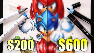 $200 vs $600 MARKER ART | Cheap vs Expensive!! Which is WORTH IT..? | Sonic The Hedgehog