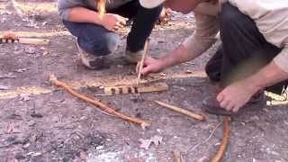 Bow Drill Fires at Workshops at the Woods