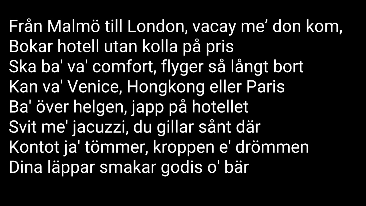 Don V Malmö t London Lyrics YouTube