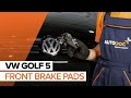 How to change front brake pads on VW GOLF 5 TUTORIAL | AUTODOC