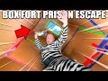 24 HOUR BOX FORT PRISON ESCAPE ROOM!! 📦🚔 Grappling Hook Escape, Secret Room & THE ESCAPE