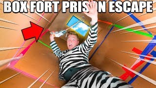 24 HOUR BOX FORT PRISON ESCAPE ROOM!! 📦🚔 Grappling Hook Escape, Secret Room & THE ESCAPE