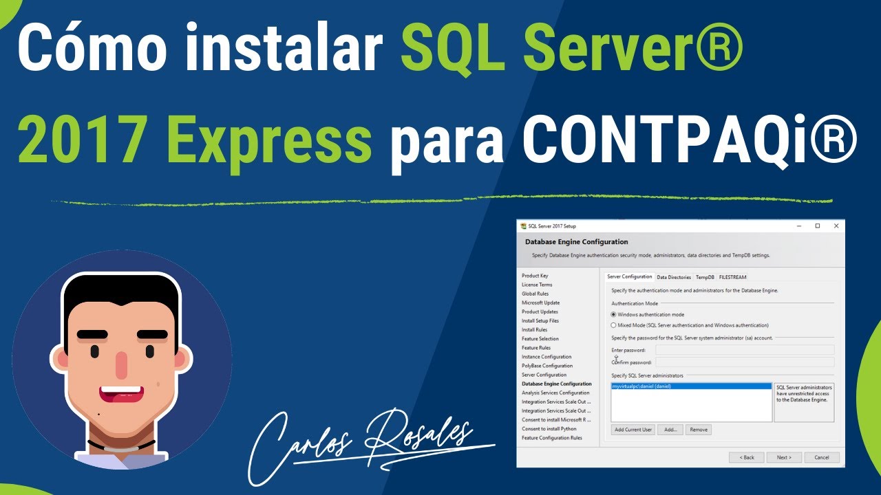 INSTALA SQL SERVER 2017 Express 💥 para CONTPAQi ® - YouTube